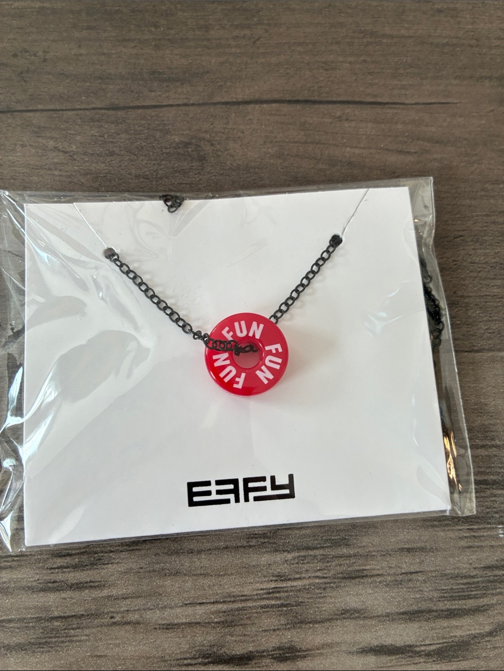 Effy Pink 'FUN' Circle Pendant Necklace for Kids
